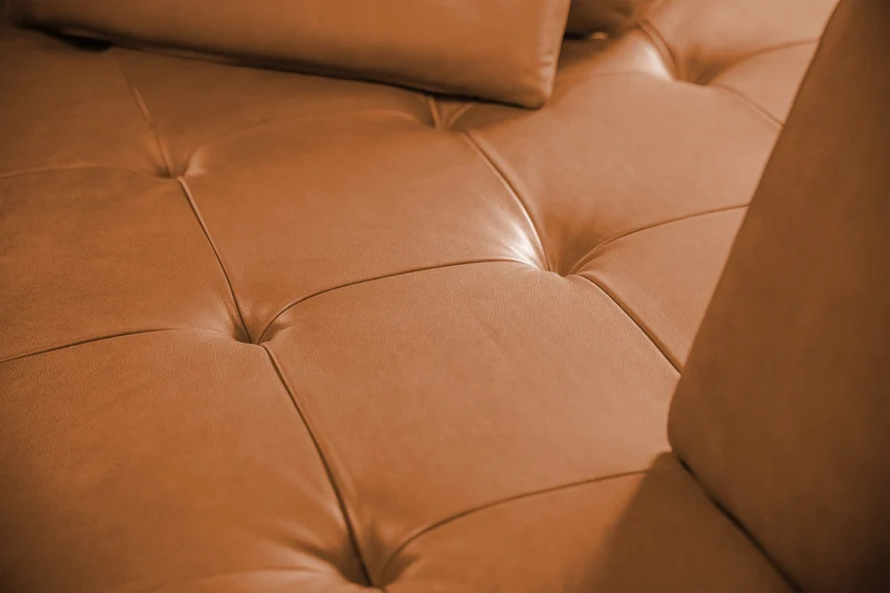 KAWOLA Sofa WIOLO Ecksofa Leder mit Hocker cognac