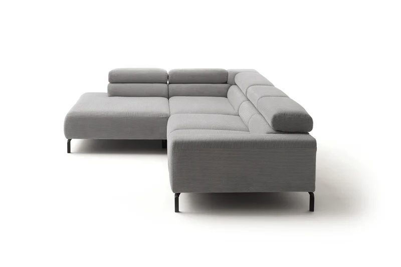 KAWOLA Sofa DELIA Ecksofa Cord steingrau