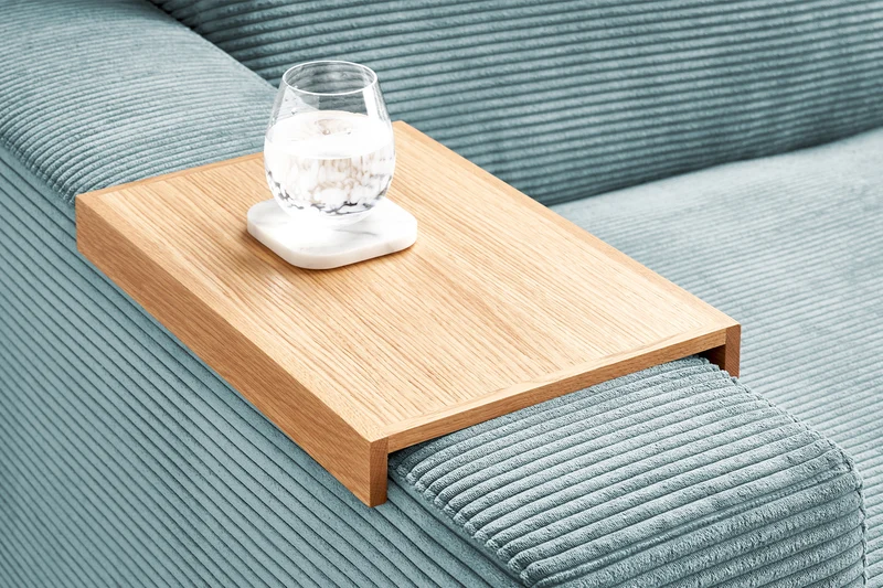 KAWOLA Big Sofa MADELINE Cord hellblau