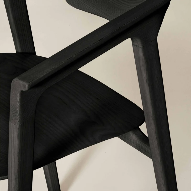 Ash Wood Armrest Chair DUNA by Cono Studio for Dale Italia