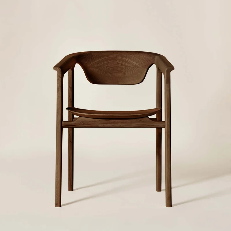 Ash Wood Armrest Chair DUNA by Cono Studio for Dale Italia