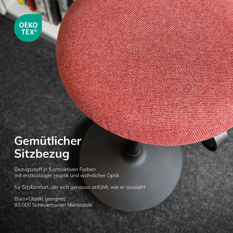 Lento sella flex Bürohocker | Sitz-Stehhilfe| Sitzhocker mit Schwingeffekt