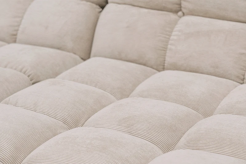 KAWOLA Sitzgruppe VIVIEN Ecksofa Drehsessel Hockerbank Feincord beige