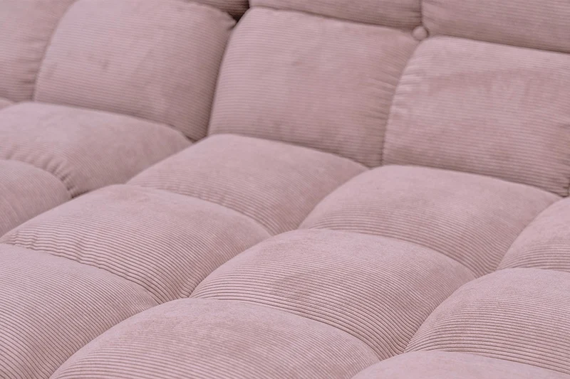 KAWOLA Sitzgruppe VIVIEN Ecksofa Drehsessel Hockerbank Feincord rosa