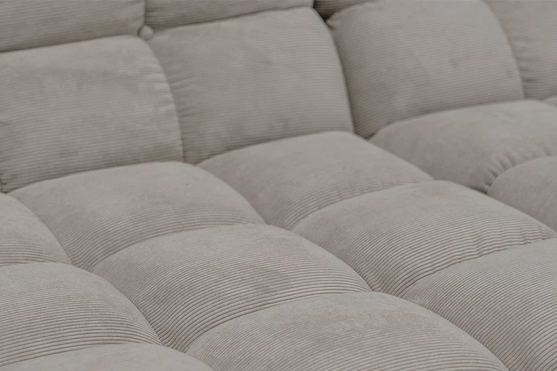 KAWOLA Sitzgruppe VIVIEN Ecksofa Drehsessel Hockerbank Feincord grau