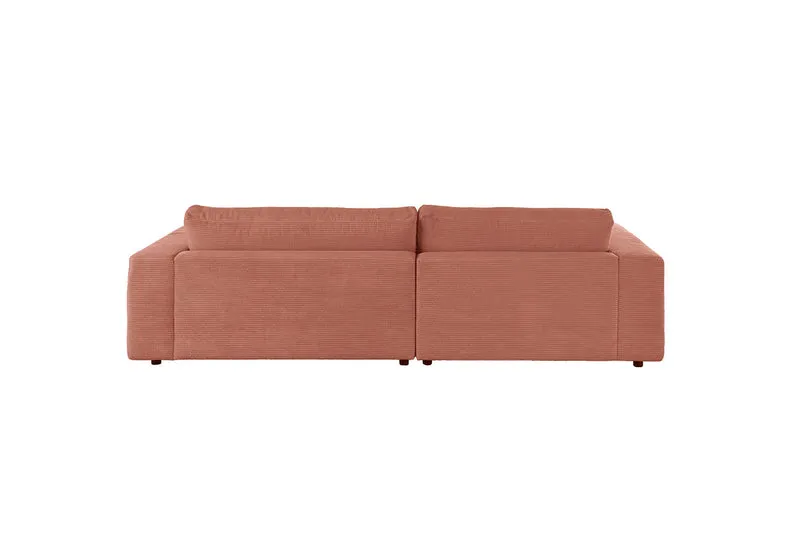 KAWOLA Sofa MADELINE Ecksofa mit Longchair Cord rost