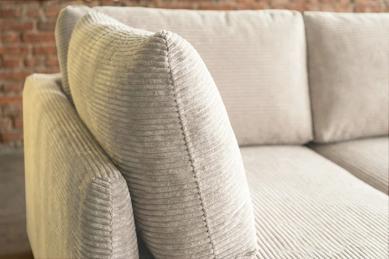 KAWOLA Schlafsofa SADIRA Ecksofa Cord cremeweiß