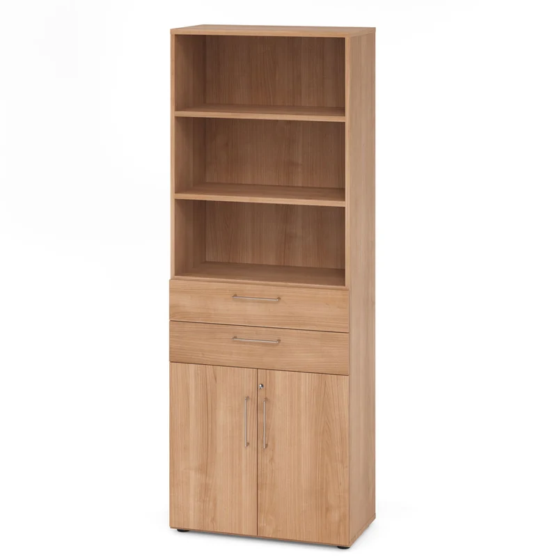 Hammerbacher Schubkasten-Schrank Serie 9, Kombischrank 6 OH, 2 Schübe, 3 Fach, abschließbar 80 x 215,6 x 42cm(B/H/T)