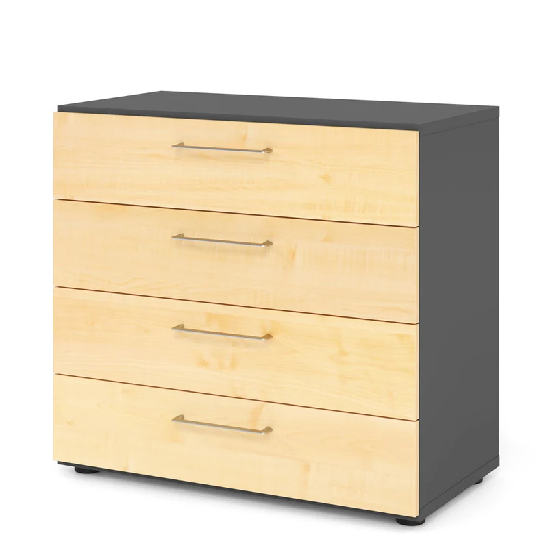 Hammerbacher Schubkasten-Schrank Serie 9, Schubladen 2 OH, 4 Schübe, 80 x 74,8 x 42cm(B/H/T)