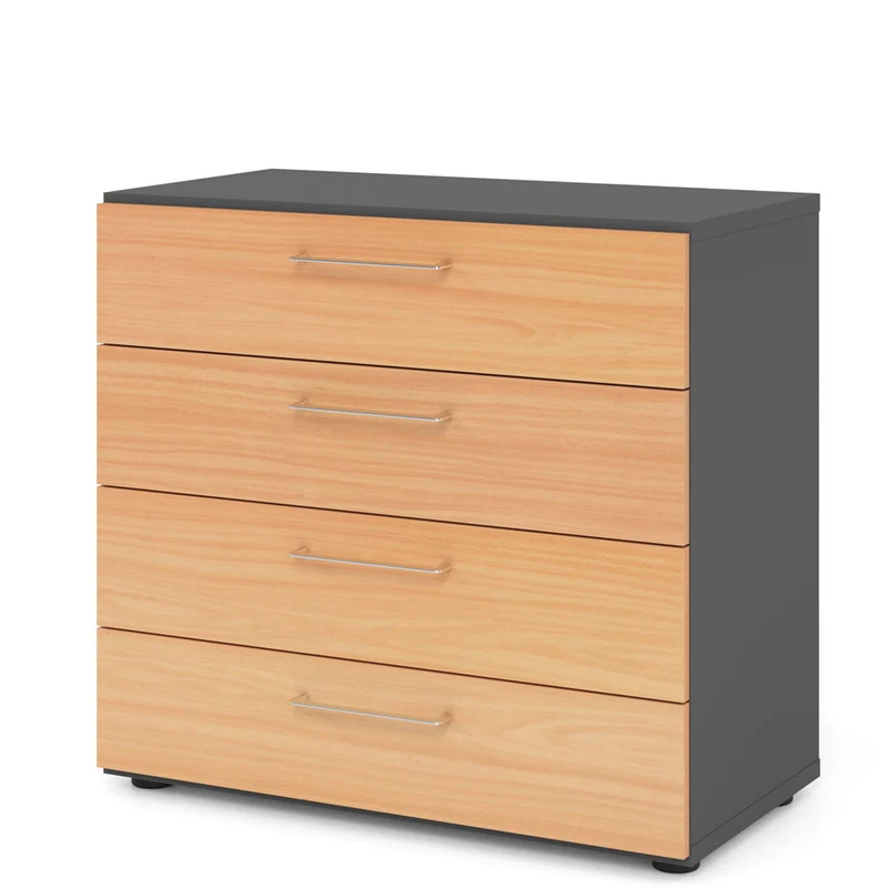 Hammerbacher Schubkasten-Schrank Serie 9, Schubladen 2 OH, 4 Schübe, 80 x 74,8 x 42cm(B/H/T)