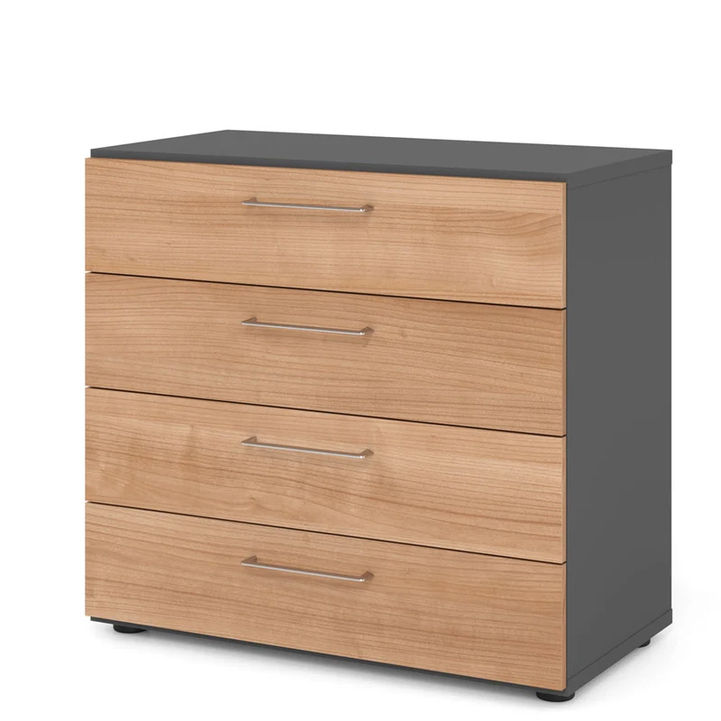 Hammerbacher Schubkasten-Schrank Serie 9, Schubladen 2 OH, 4 Schübe, 80 x 74,8 x 42cm(B/H/T)