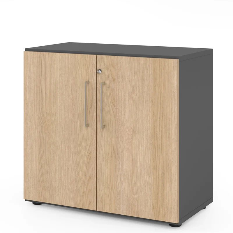 Hammerbacher Aktenschrank Serie 9, Büroschrank 2 OH, Abschließbar, 80 x 74,8 x 42cm(B/H/T)