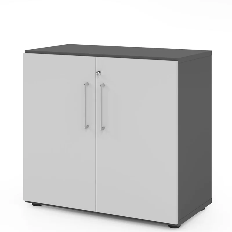 Hammerbacher Aktenschrank Serie 9, Büroschrank 2 OH, Abschließbar, 80 x 74,8 x 42cm(B/H/T)