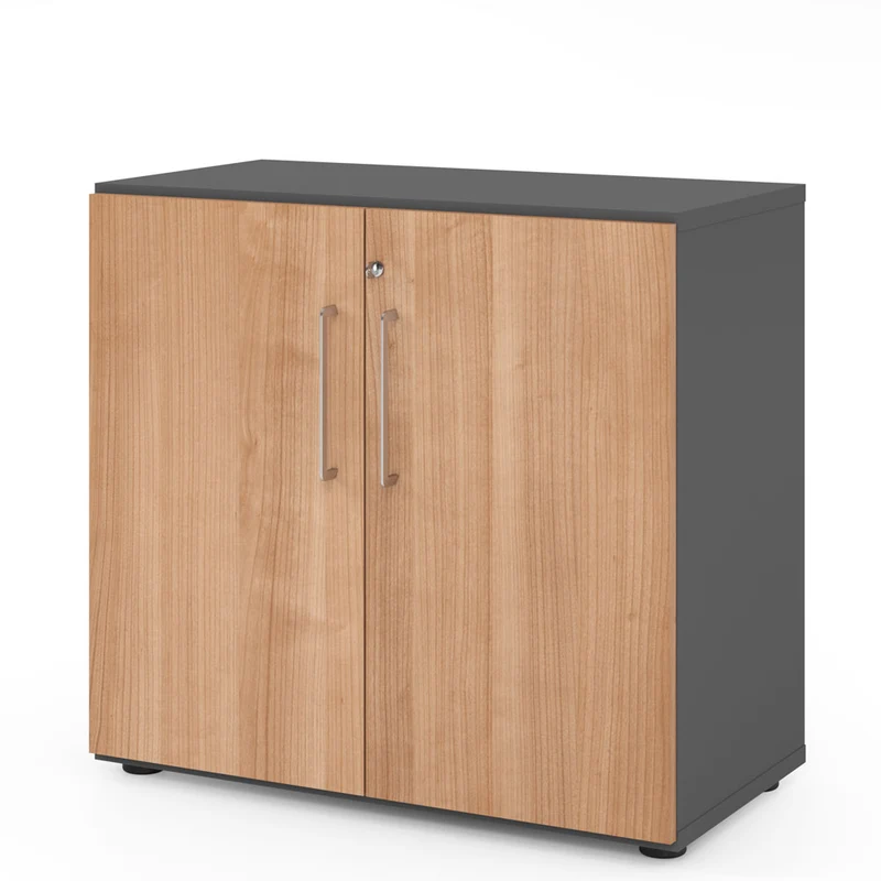 Hammerbacher Aktenschrank Serie 9, Büroschrank 2 OH, Abschließbar, 80 x 74,8 x 42cm(B/H/T)