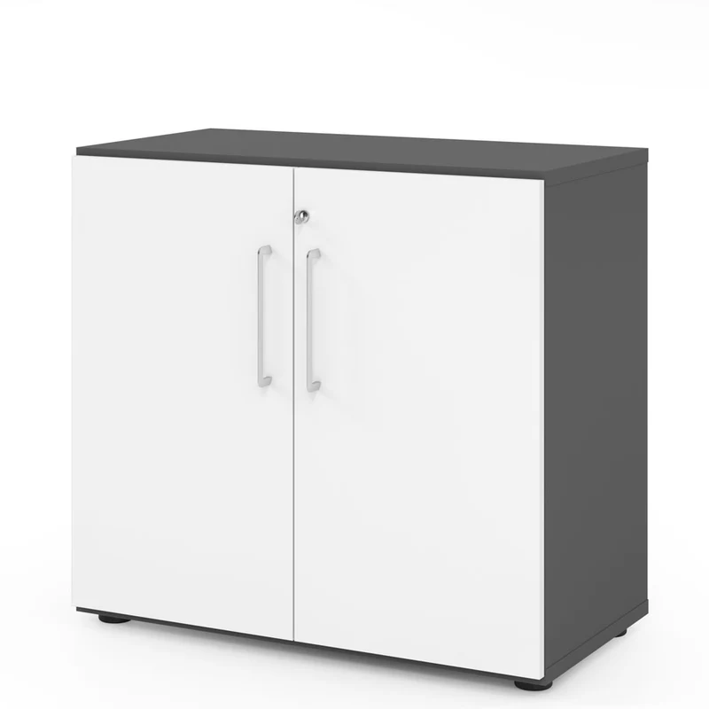 Hammerbacher Aktenschrank Serie 9, Büroschrank 2 OH, Abschließbar, 80 x 74,8 x 42cm(B/H/T)