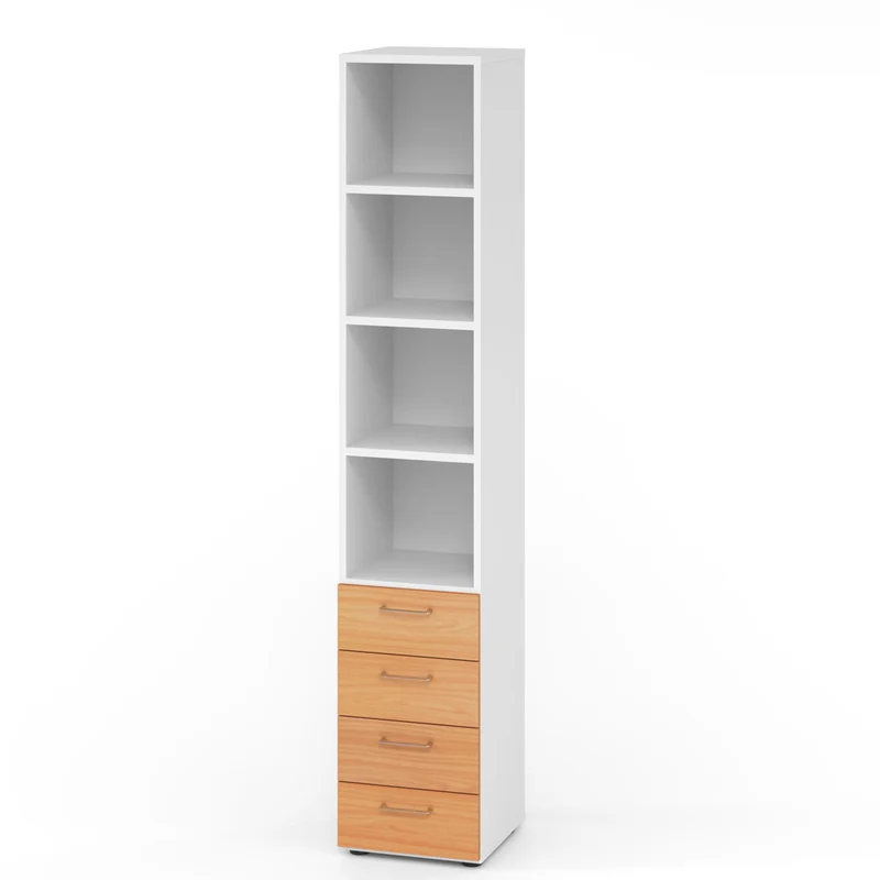 Hammerbacher Schubkasten-Schrank Serie 9, Kombischrank 6 OH, 4 Schübe, 4 Fach 40 x 215,6 x 42cm(B/H/T)