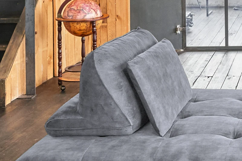 KAWOLA Rückenkissen WIOLO velvet grau