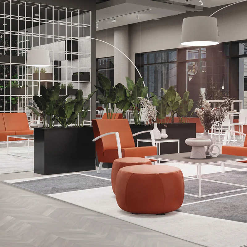 SMV Strew Hocker | Lounge Pouf | Sitzhocker Brandschutzzertifiziert | schwer entflammbar nach DIN 66084 p-a | B1