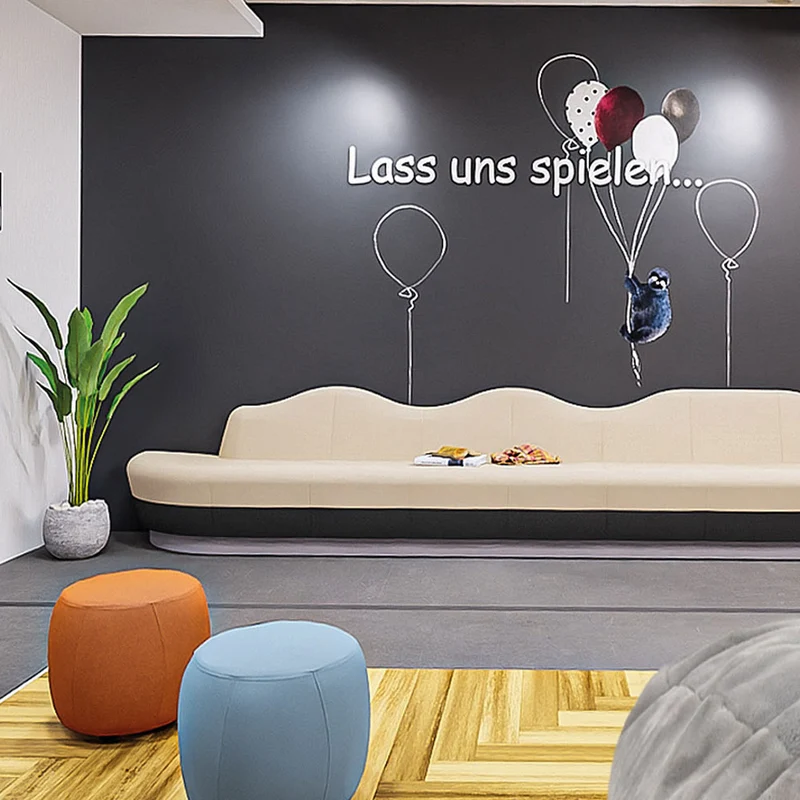 SMV Strew Hocker | Lounge Pouf | Sitzhocker Brandschutzzertifiziert | schwer entflammbar nach DIN 66084 p-a | B1