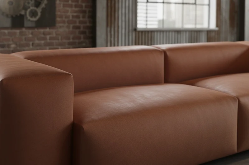 KAWOLA Sofa CELESTE 4-Sitzer Lederfaserstoff cognac