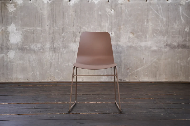 B-Ware KAWOLA Stuhl DENNIS Esszimmerstuhl Kunststoff cognac