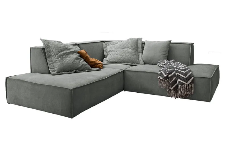 KAWOLA Sofa SAMU Ecksofa Stoff grau