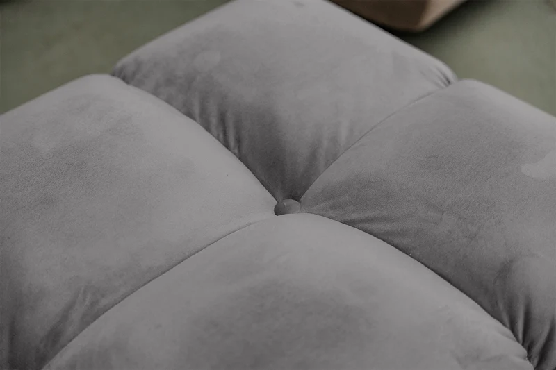 KAWOLA Polsterhocker VIVIEN Hockerbank Velvet stone