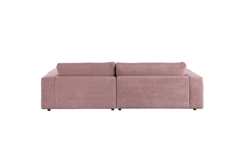 KAWOLA Sofa MADELINE Ecksofa Cord mit Longchair rosa