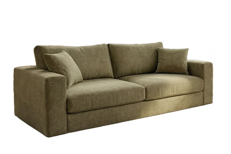 KAWOLA Sofa AMINA 3-Sitzer Stoff grün