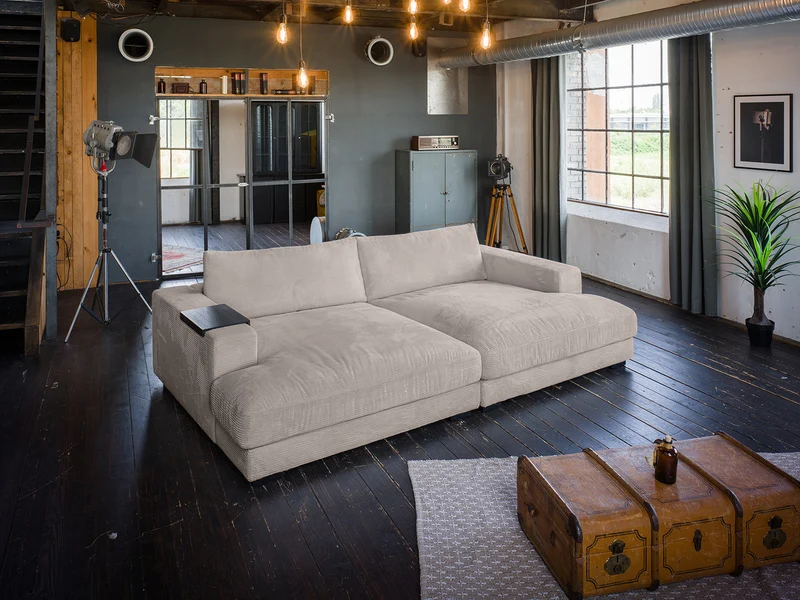 KAWOLA Big Sofa MADELINE Cord taupe
