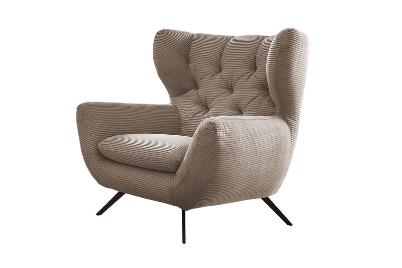 KAWOLA Sessel CHARME Hochlehnsessel Cord taupe