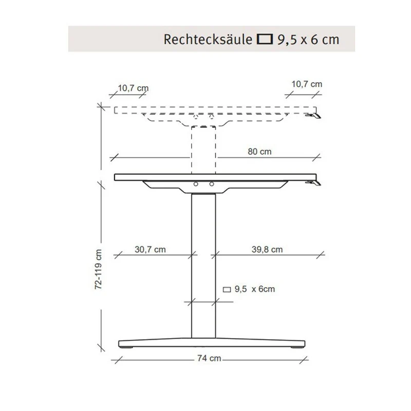 Hammerbacher Schreibtisch XMKA| 11 Farben | elektrisch höhenverstellbar | 160-180cm x 70-120 x 80cm