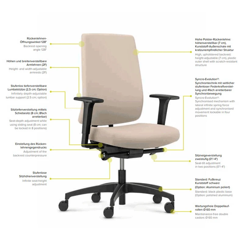 Ergonomischer Bürostuhl Dauphin INDEED OPERATOR ID 7046_SLP