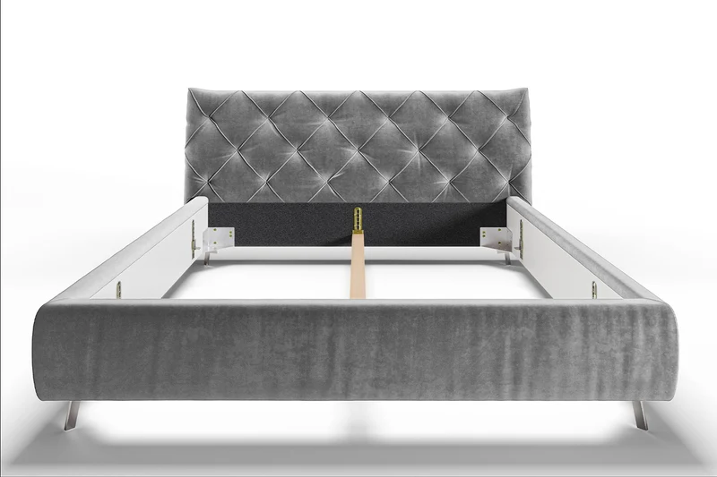 KAWOLA Bett ANNY Polsterbett Velvet silber