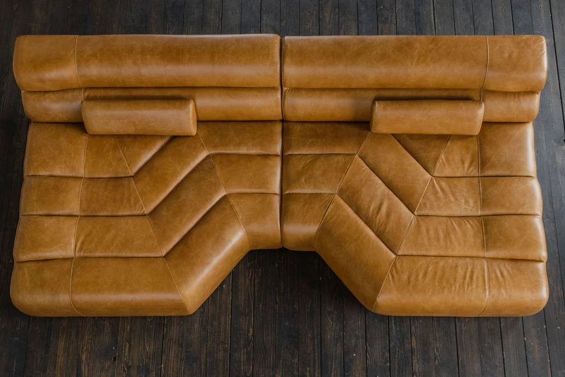 KAWOLA Big Sofa TARA Wohnlandschaft Leder cognac 286x75x148cm (B/H/T)