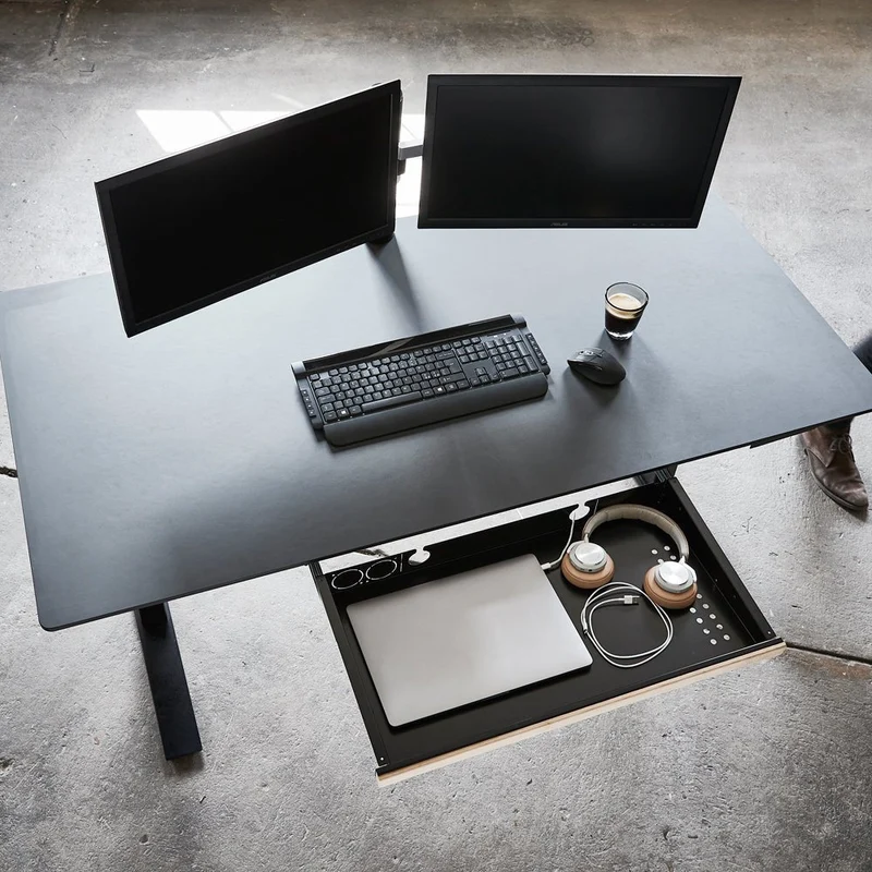 Monitor Halterung | Monitorarm | 2 Monitore | Tischklemme & Tischdurchführung