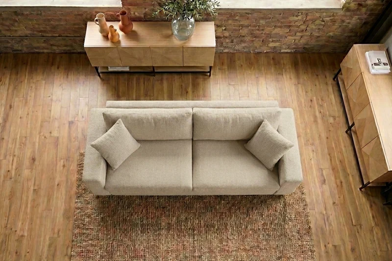 KAWOLA Sofa AMINA 3-Sitzer Stoff cremeweiß