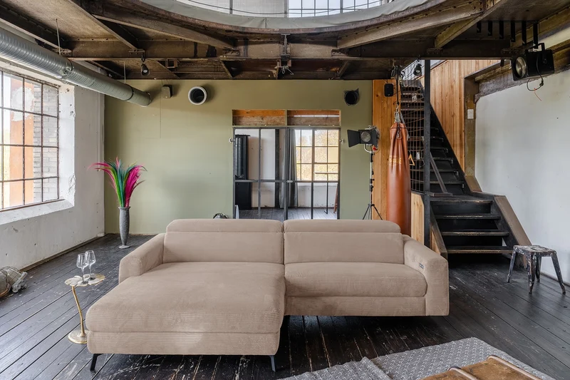 KAWOLA Sofa LAISKA Ecksofa Relaxfunktion teilmotorisch Cord taupe