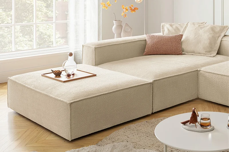 KAWOLA Sofa CARMO Ecksofa Stoff beige