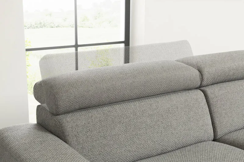 KAWOLA Sofa RISO Wohnlandschaft U-Form Stoff grau