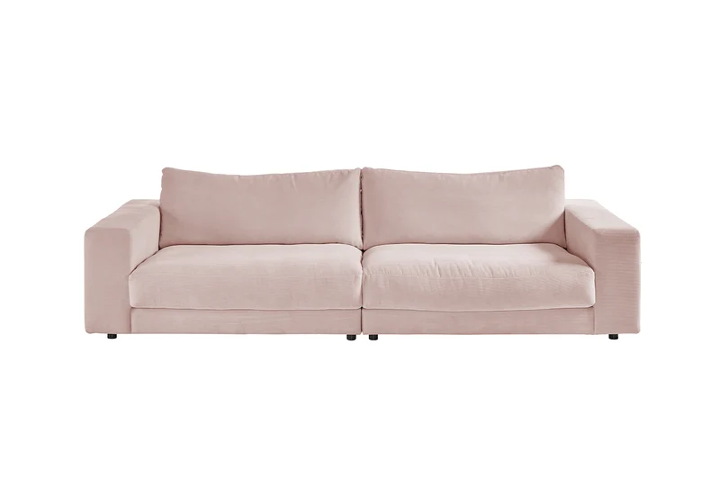 KAWOLA Sofa MADELINE 3-Sitzer Cord rosa