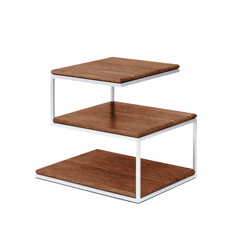 CUBE Schichttisch, Buchenholz, Farbe Nussbaum