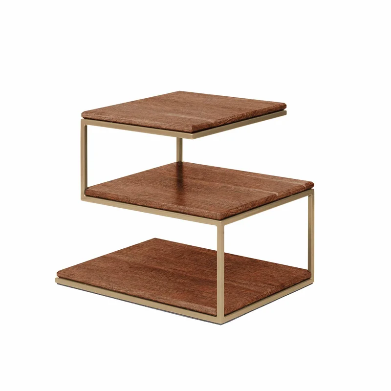 CUBE Schichttisch, Buchenholz, Farbe Nussbaum