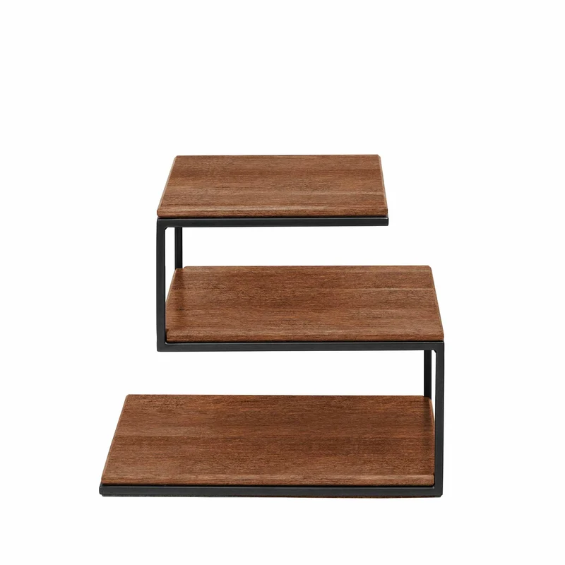 CUBE Schichttisch, Buchenholz, Farbe Nussbaum