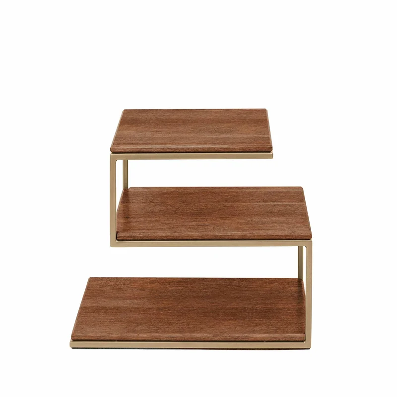 CUBE Schichttisch, Buchenholz, Farbe Nussbaum