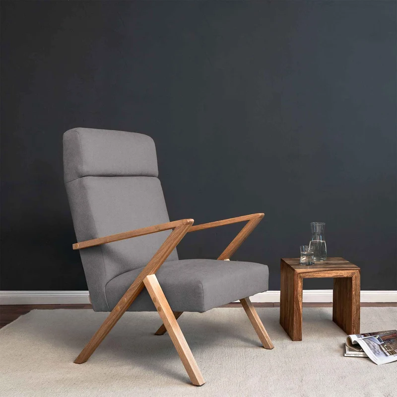 RETROSTAR Lounge Chair, Gestell aus Eichenholz, naturfarben