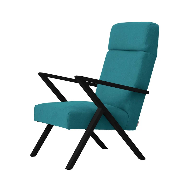RETROSTAR Lounge Chair, Gestell aus Buchenholz, schwarz lackiert