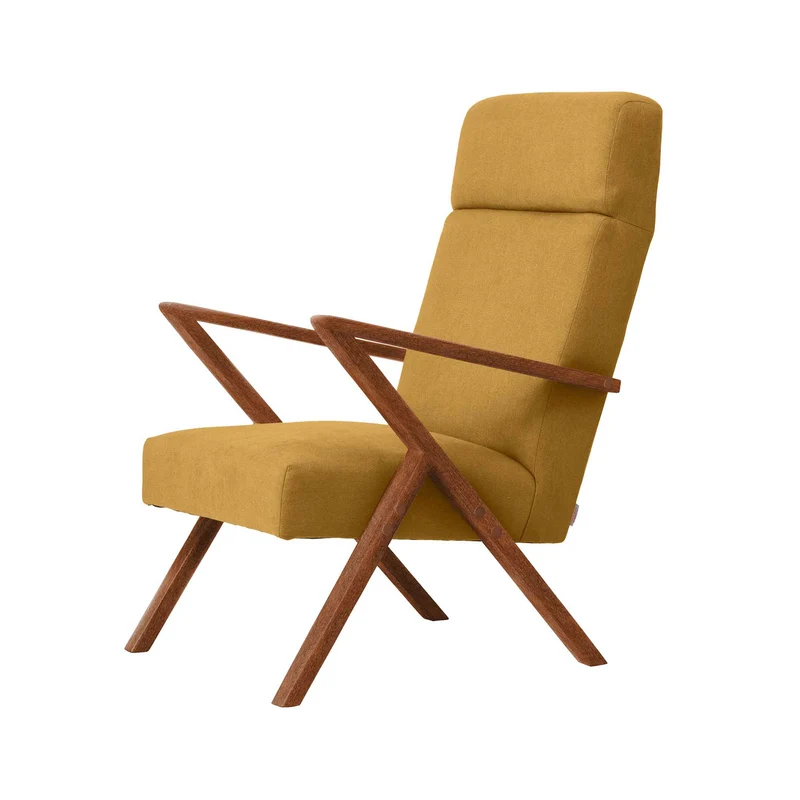 RETROSTAR Lounge Chair, Gestell aus Buchenholz, Farbe Nussbaum
