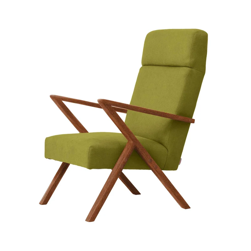 RETROSTAR Lounge Chair, Gestell aus Buchenholz, Farbe Nussbaum