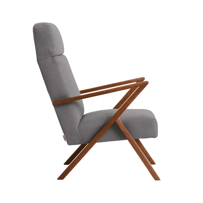 RETROSTAR Lounge Chair, Gestell aus Buchenholz, Farbe Nussbaum